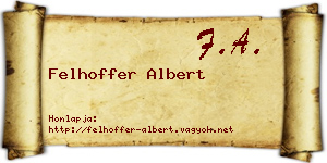 Felhoffer Albert névjegykártya