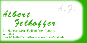 albert felhoffer business card